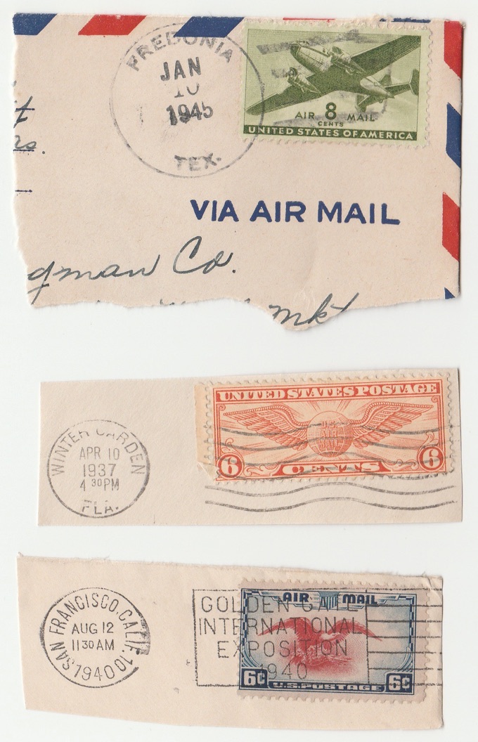 8 Different U. S. Air Mail Postage Stamps 1944-1968 Cancelled FREE SHIP -   Norway