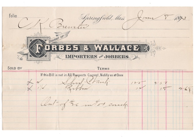 1893 Forbes & Wallace — Springfield, MASS | Vintage-Ephemera.com