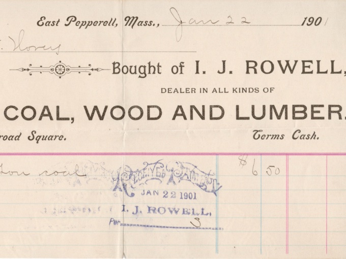 1901 I.J. Rowell — East Pepperell, MASS