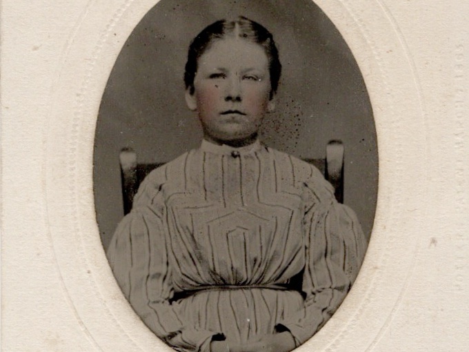 Tintype Photo of Young Girl — Handcolored