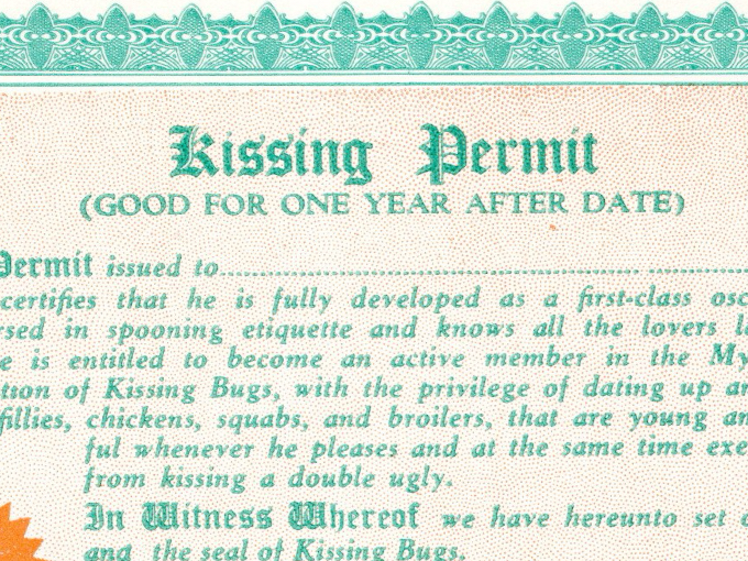 1940s Kissing Permit